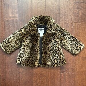 OshKosh B'gosh Kids Leopard Print Faux Fur Jacket, Size 18 Months